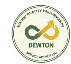 Seal: VIRGIN-QUALITY PERFORMANCE, DEWTON, MOLECULAR UPCYCLED
